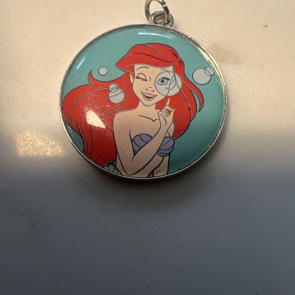 Signed Disney Ariel Mermaid Colorful Charm Pendant